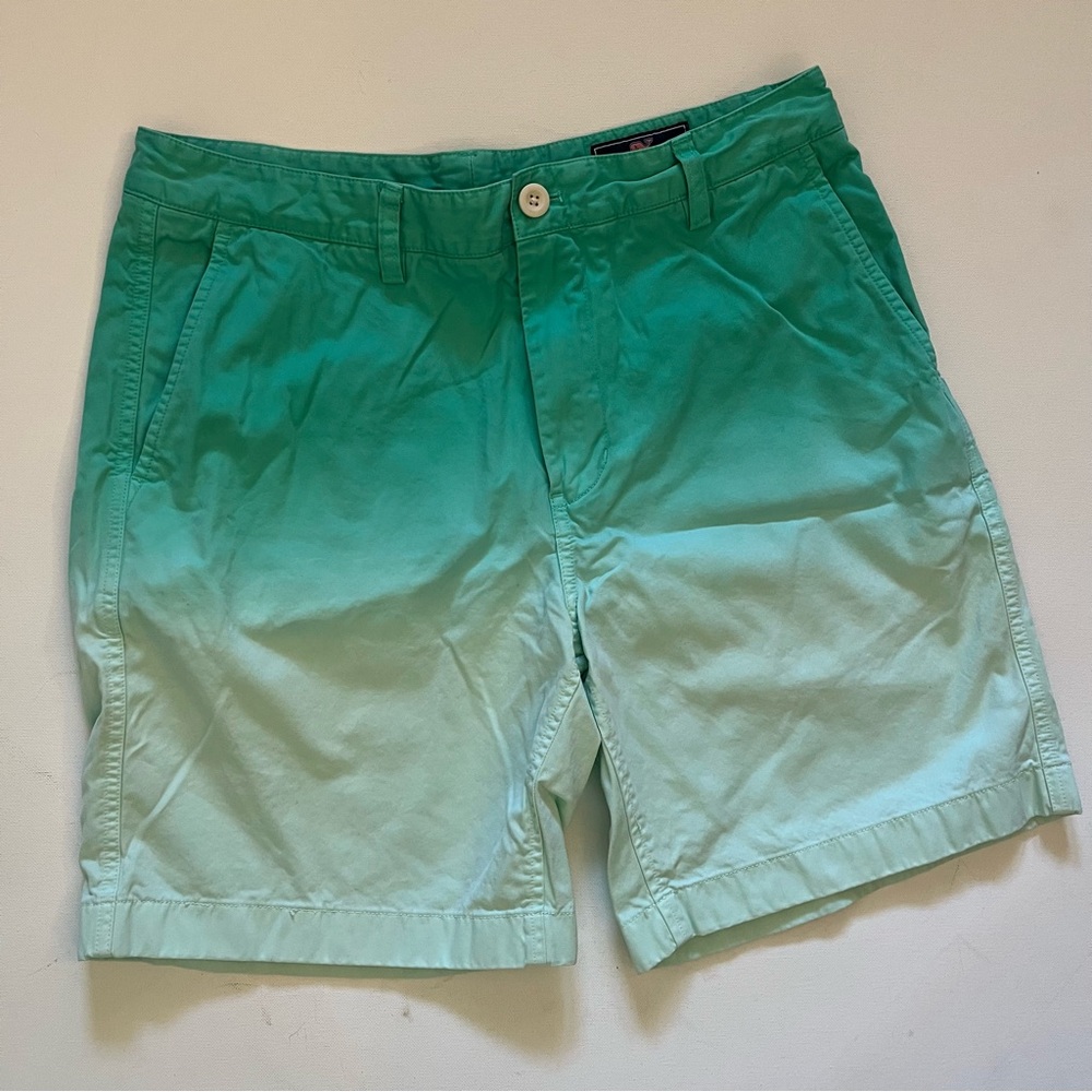 Vineyard Vines Men's Aqua Dip-Dyed Island Shorts Cotton Chino size 32